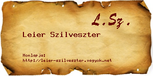 Leier Szilveszter névjegykártya